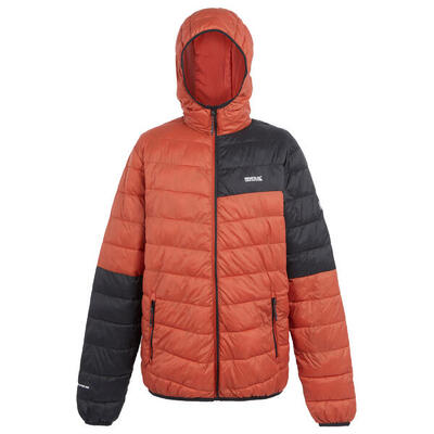 Heren hillpack iii gewatteerd jack met capuchon (roodoker/zwart)