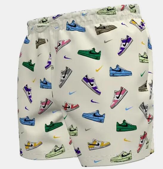NIKE Costume da bagno uomo nike 5 volley multi print - beige
