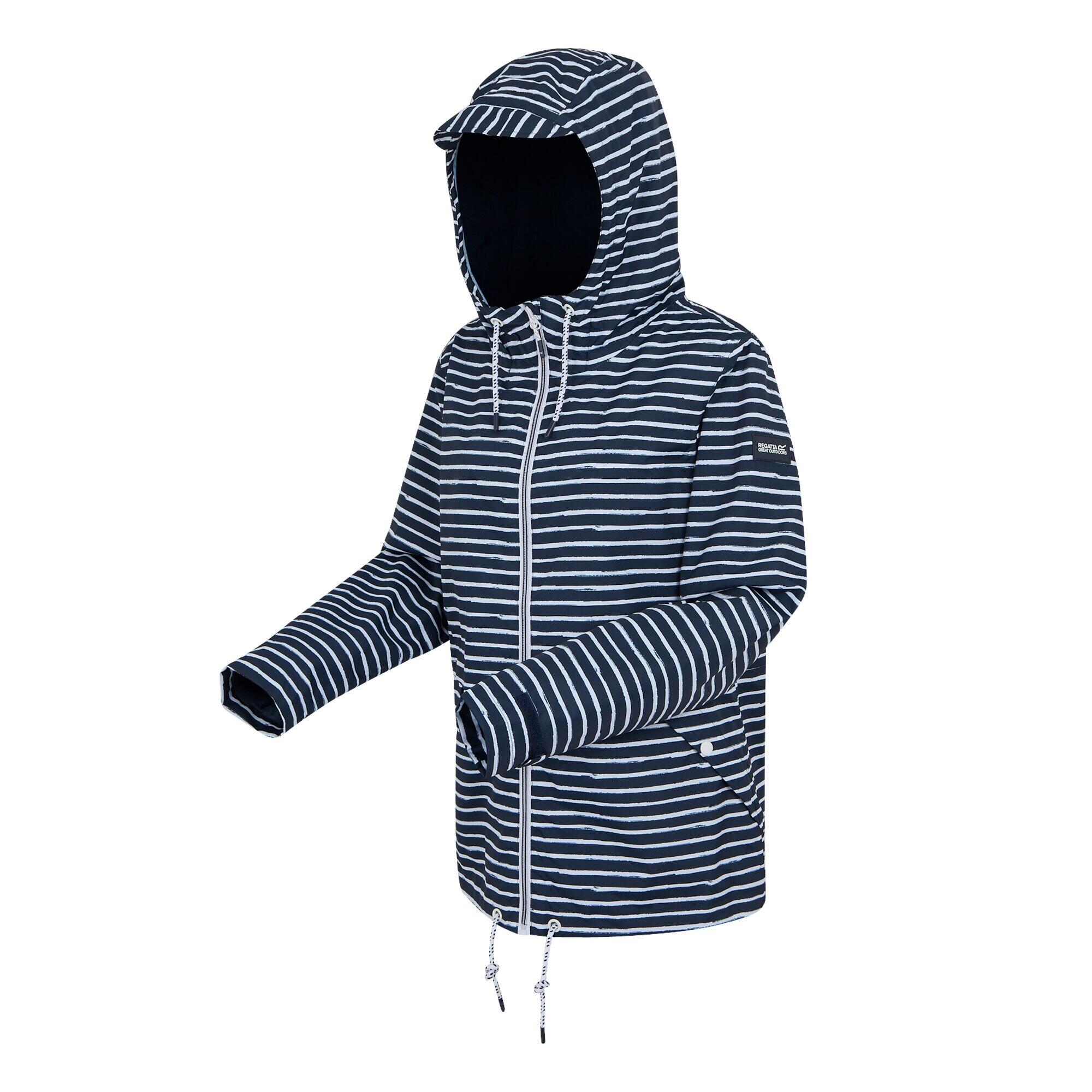 Womens/Ladies Bayletta II Painterly Stripe Waterproof Jacket (Navy/White) 3/5