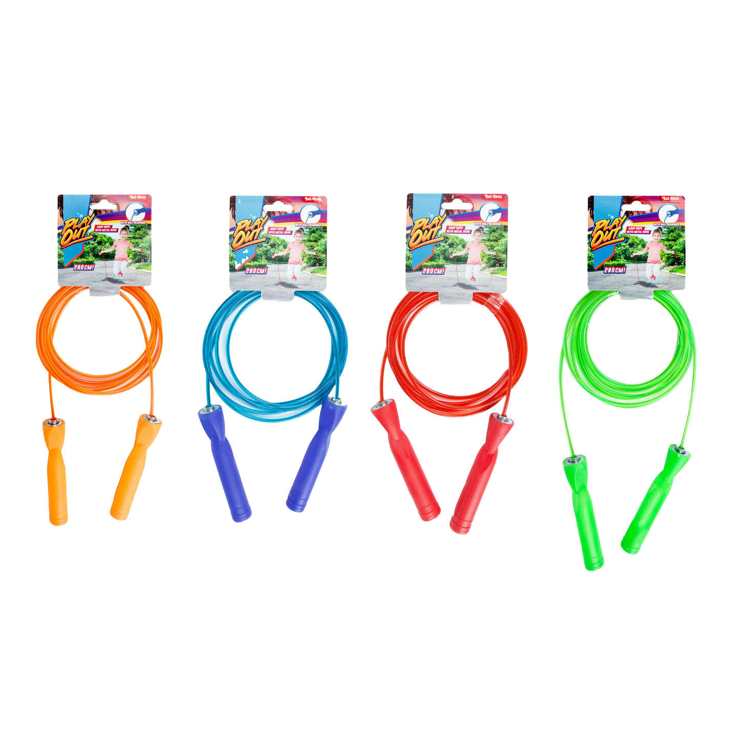 TOI-TOYS Toi-toys springtouw met metalen draad - 280 cm voor plezier en fitness