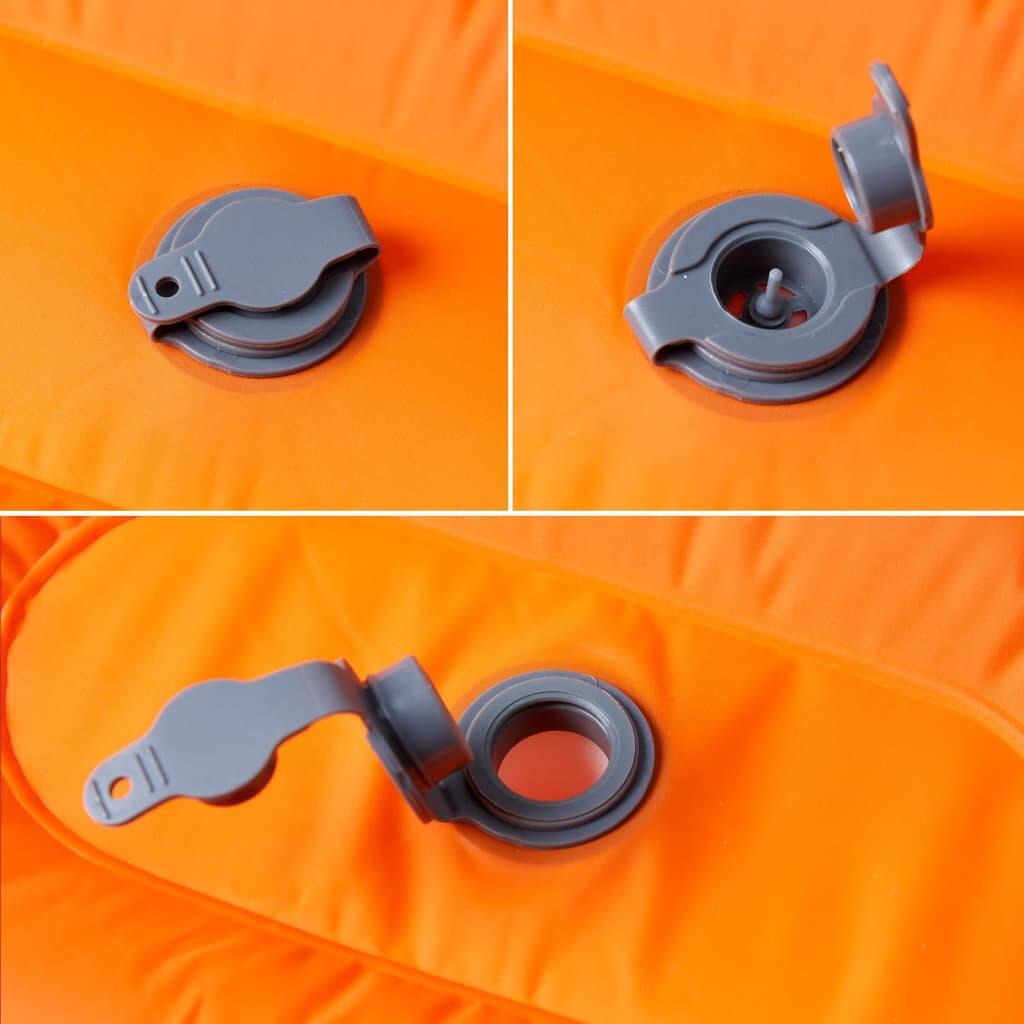 Matelas de Camping Vidaxl Auto-Gonflant avec Oreiller - Orange 1 Place 3/4