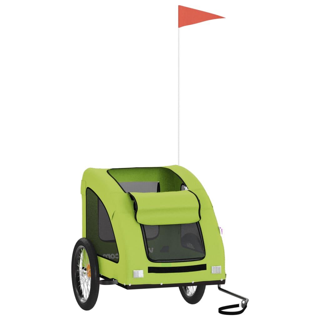 Remolque para Bicicleta de Perros VidaXL - Tela Oxford y Hierro Verde 3/4