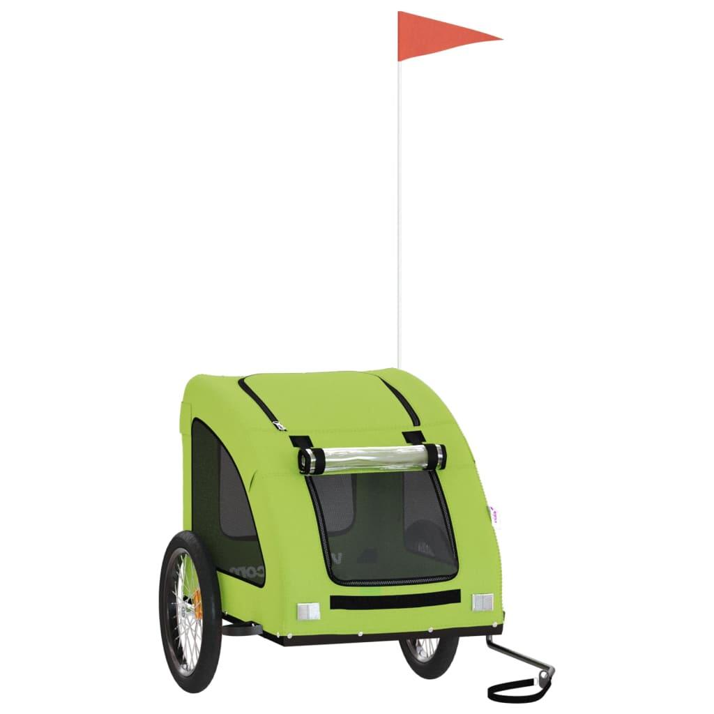 Remolque para Bicicleta de Perros VidaXL - Tela Oxford y Hierro Verde 2/4