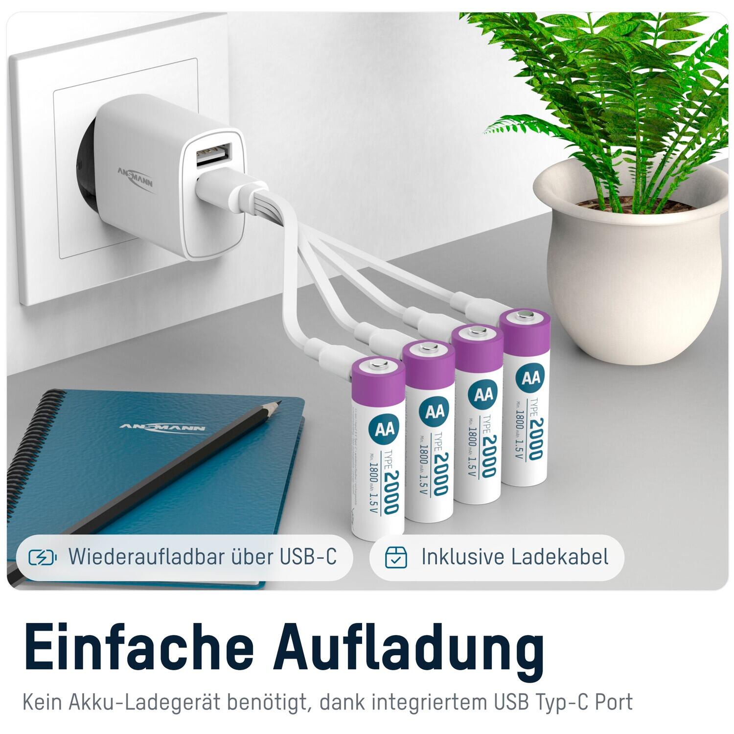 Akku Li-Ion 1,5V AA Typ 2000 – 4 Stück 3/7