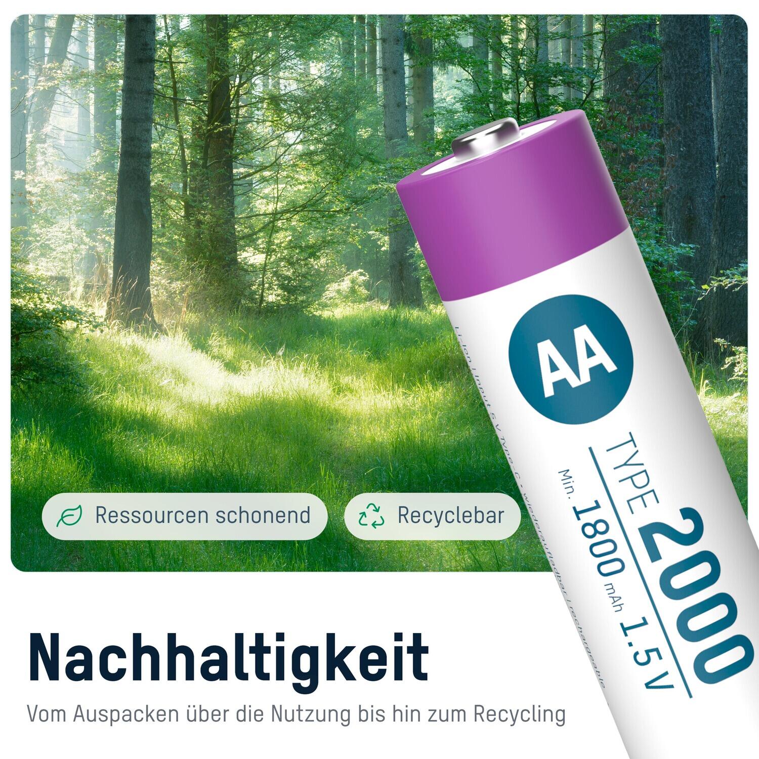Akku Li-Ion 1,5V AA Typ 2000 – 4 Stück 6/7