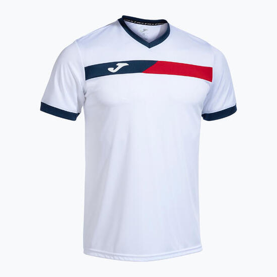 Camiseta Manga Corta Pádel Hombre Joma Court Blanco
