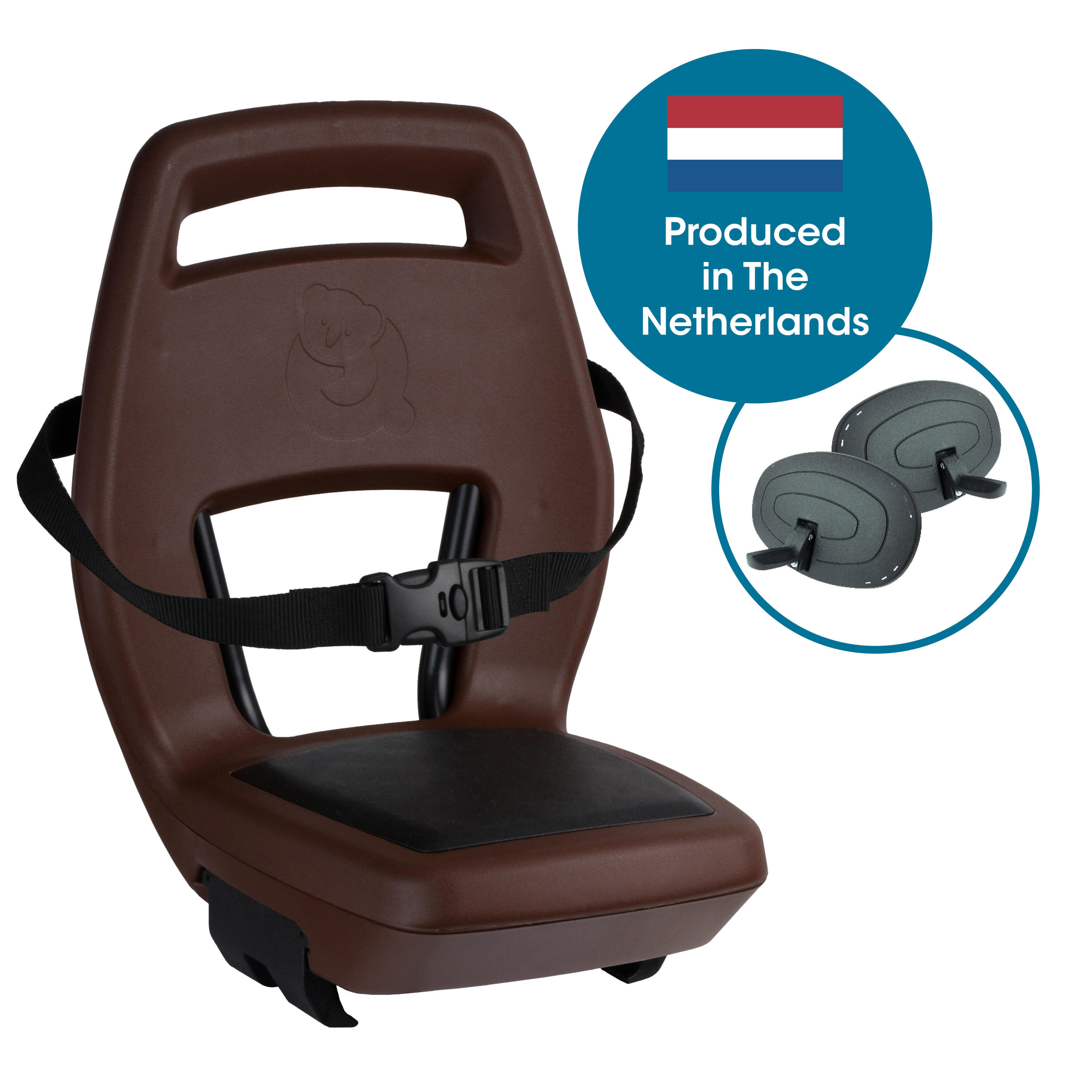 QIBBEL Qibbel Junior Achterzitje 6+ Bruin/Zwart voor Fietsen
