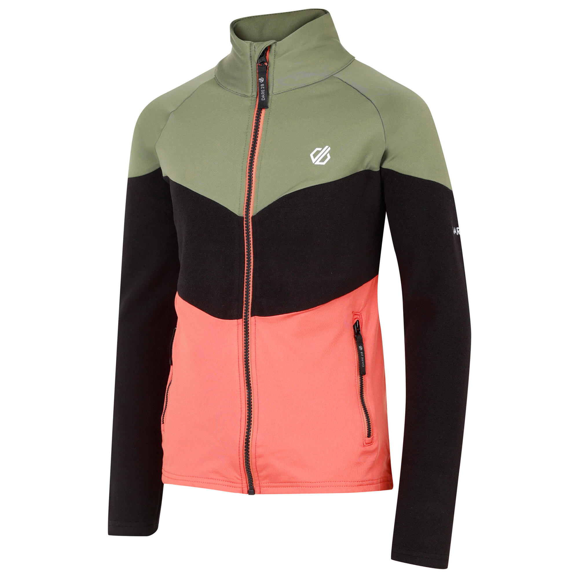 Midlayer Bambini Dare 2B Emergent III Verde Olivina Nero 3/5