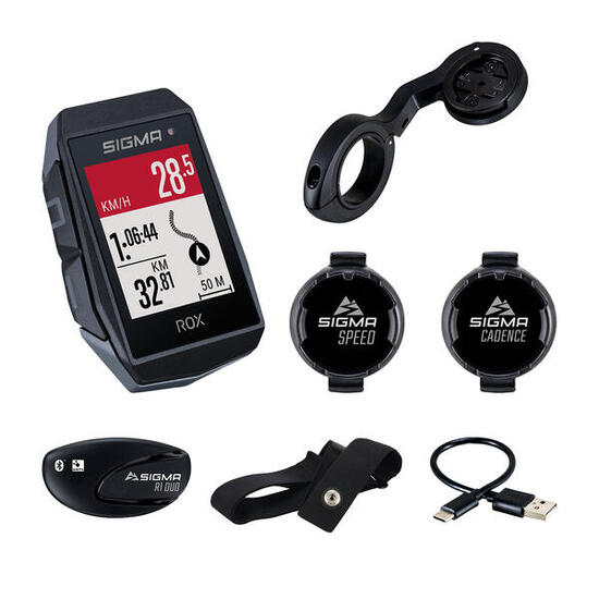 COMPUTER DA BICICLETTA GPS ROX 11.1 EVO NERO - CONFEZIONE SENSORI