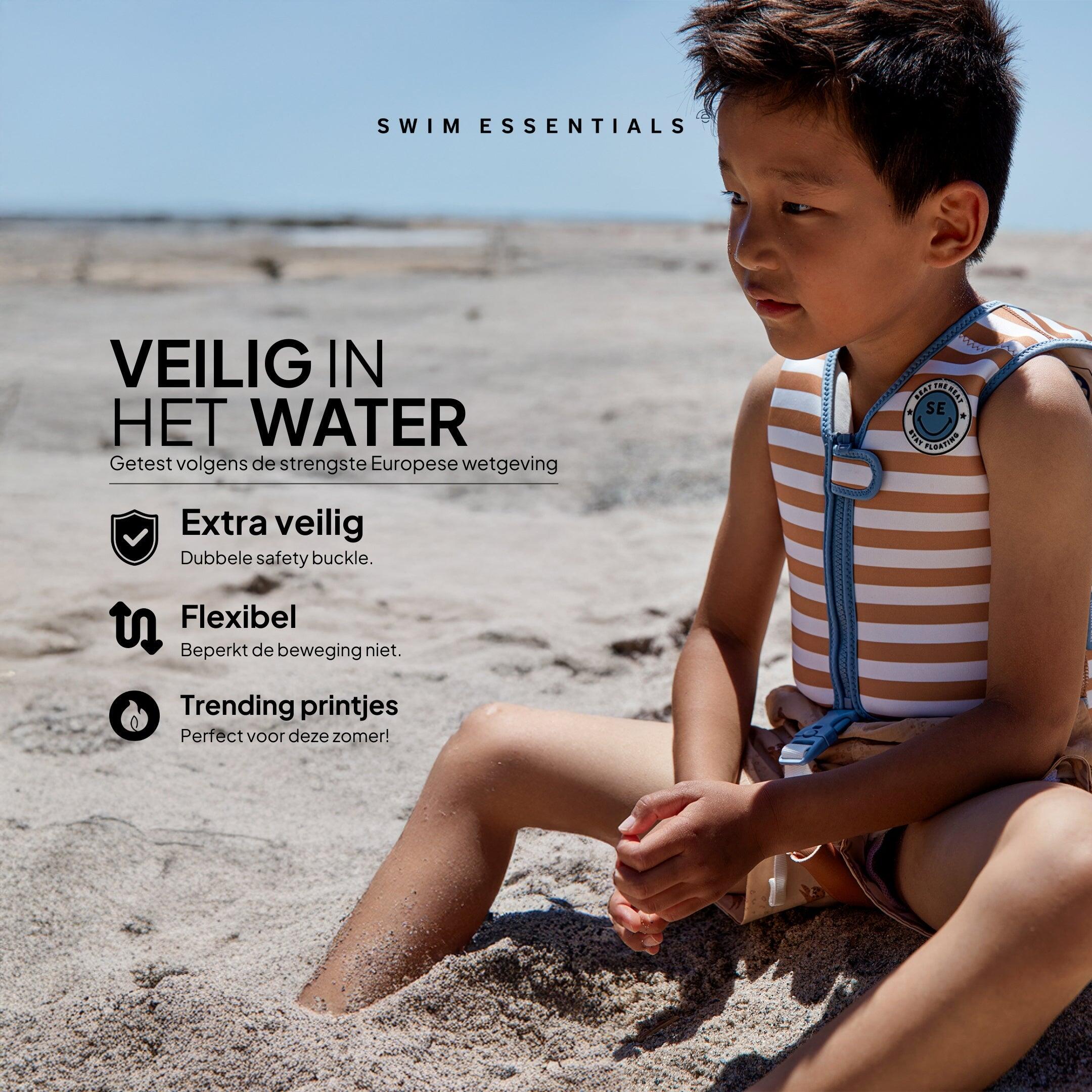 Swim Essentials | Bruin/Wit Gestreept Gestreept Zwemvest 3-6 jaar 4/4