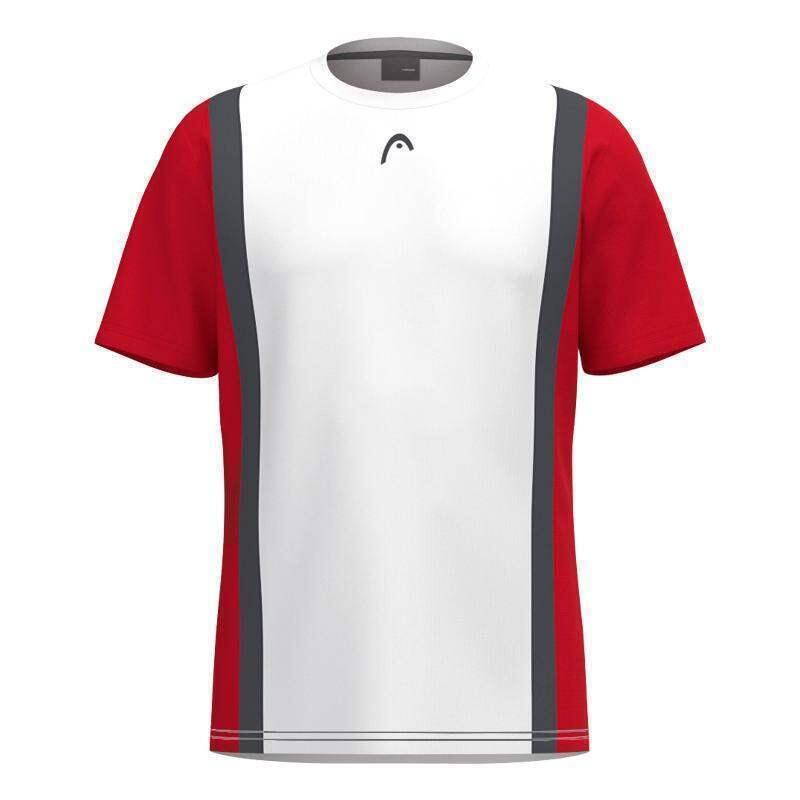 Camiseta Head Club 25 Tech Branca Vermelha Júnior 5/5