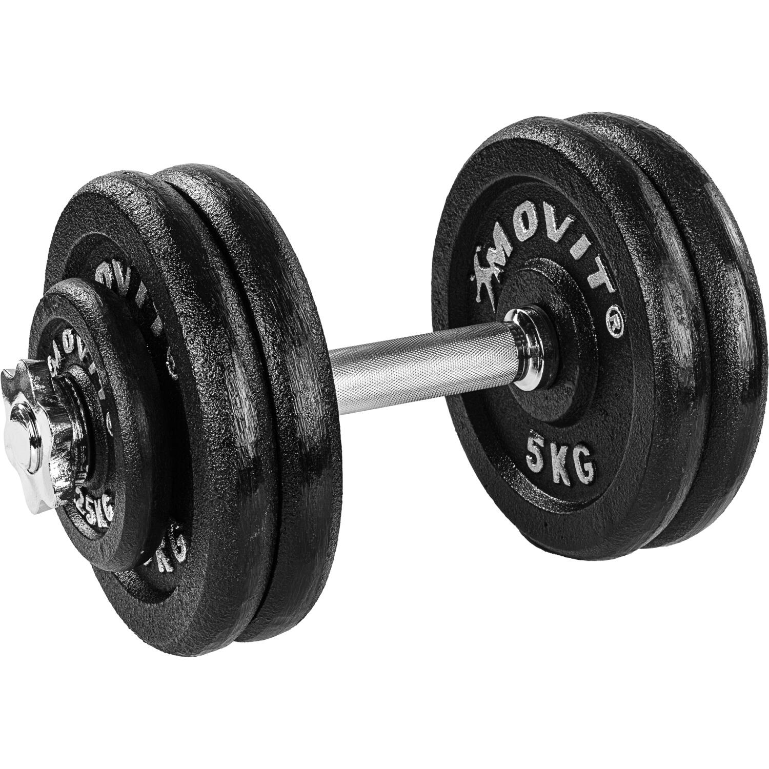 MOVIT Kurzhantel Set - Gusseisen Hantel, 10kg, 15kg, 20kg, 25kg, 30kg, Stange 30mm