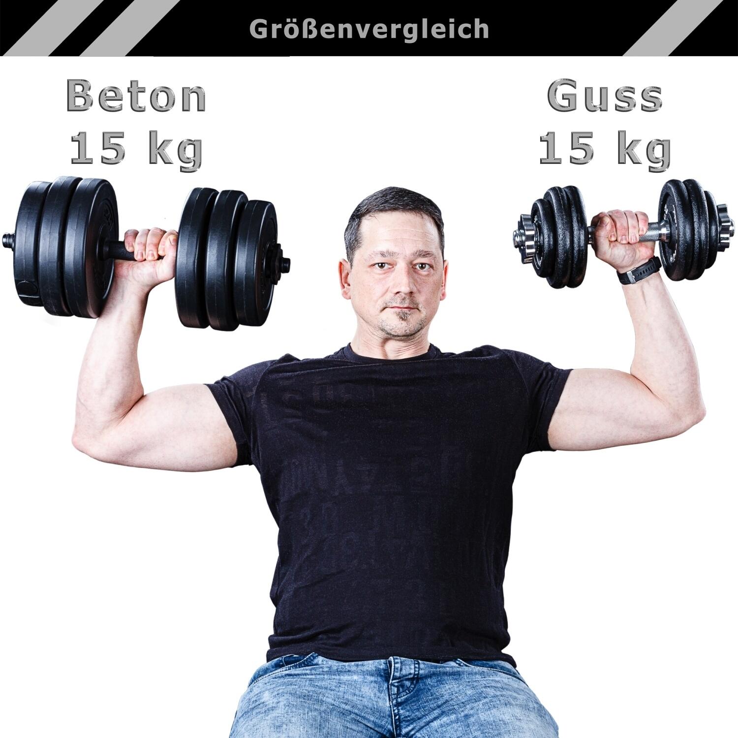 Kurzhantel Set - Gusseisen Hantel, 10kg, 15kg, 20kg, 25kg, 30kg, Stange 30mm 5/7