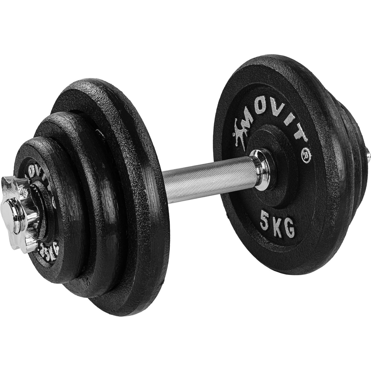 MOVIT Kurzhantel Set - Gusseisen Hantel, 10kg, 15kg, 20kg, 25kg, 30kg, Stange 30mm
