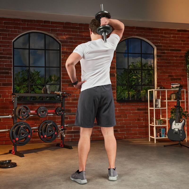 Hantle żeliwne Hop-Sport strong 2x20kg z rękawiczkami