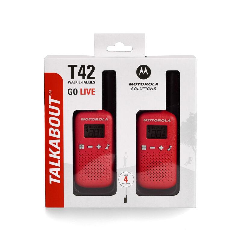 WalkieTalkie Pack 2 Motorola T42 Vermelho