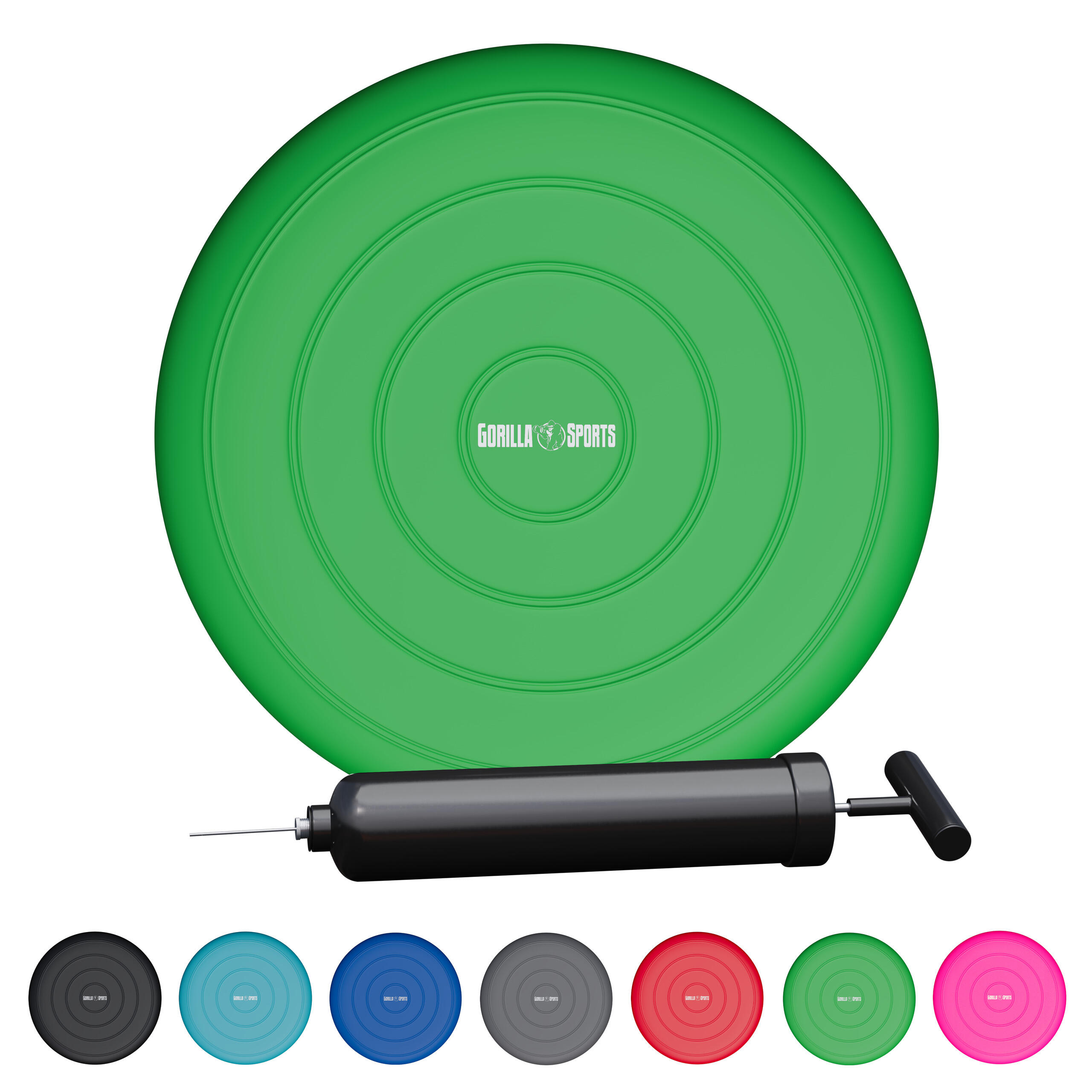 Gorilla Sports - Coussin D'Équilibre Gonflable | Aérobic & Yoga | 33 Cm | Plusieurs Couleurs Au C - Oreiller - Noir|vert - Taille Unique - Decathlon