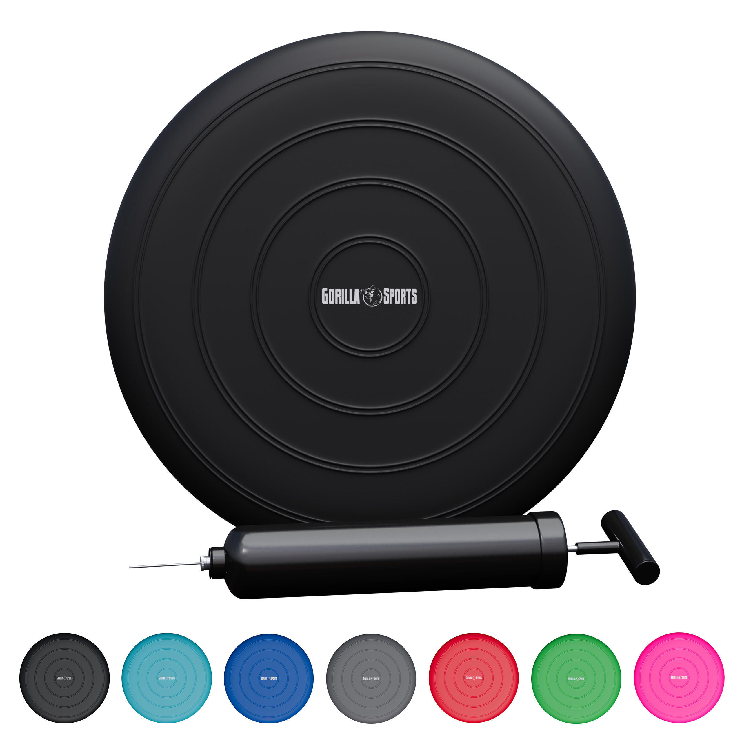 Gorilla Sports - Coussin D'Équilibre Gonflable | Aérobic & Yoga | 33 Cm | Plusieurs Couleurs Au C - Oreiller - Noir - Taille Unique - Decathlon