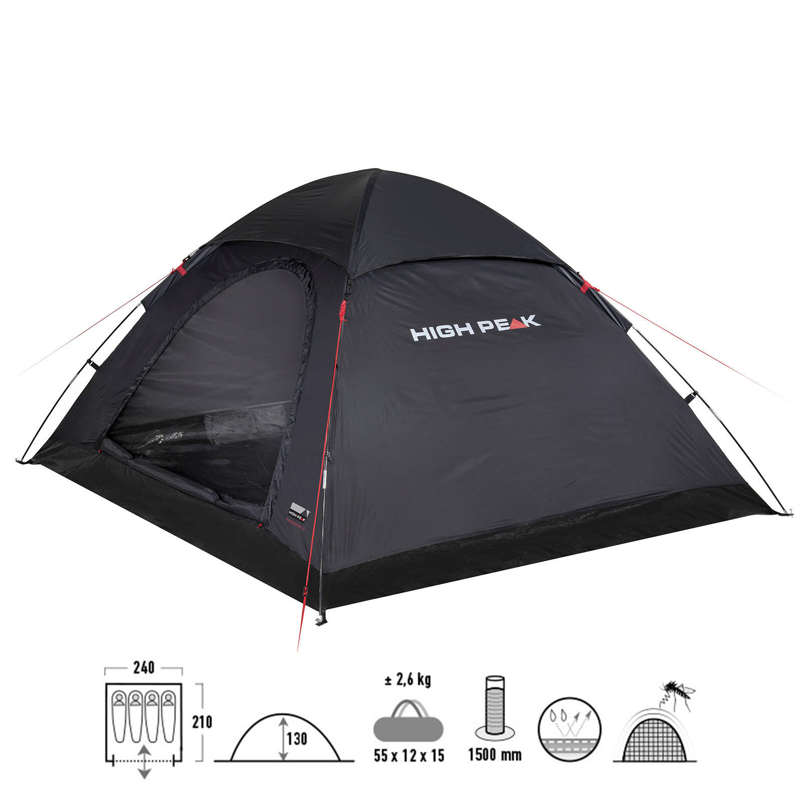 Tenda a cupola Monodome XL 4 persone da Campeggio in bicicletta familiare grande 2/7