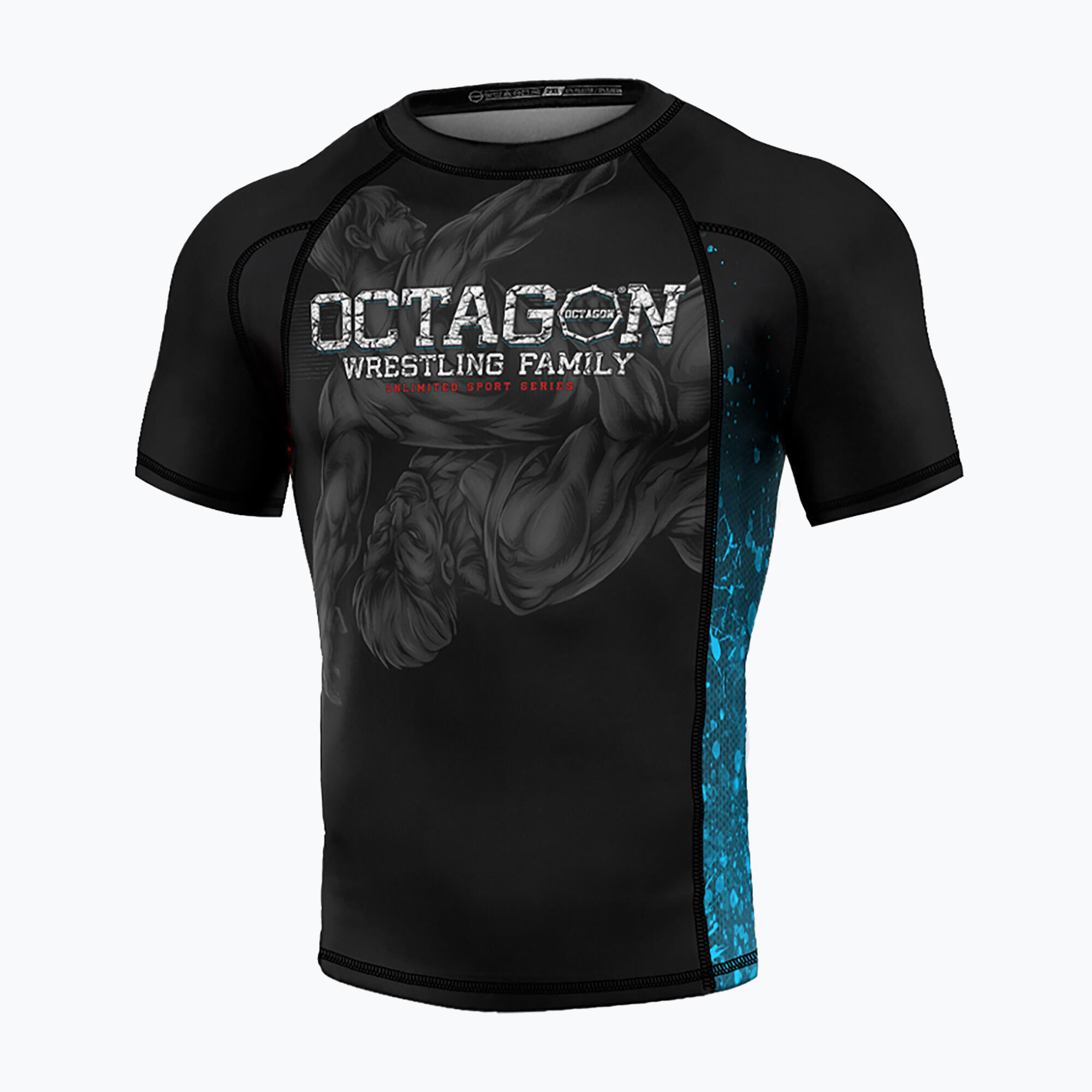 Rashguard masculino premium de luta livre familiar octagon