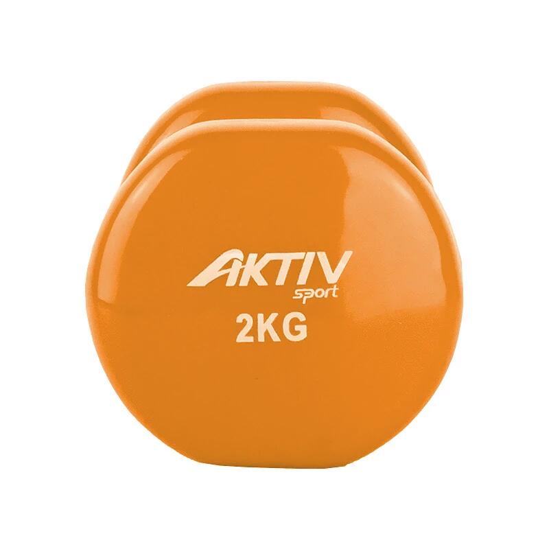 Manubrio in vinile Aktivsport 2 kg arancione 2/3
