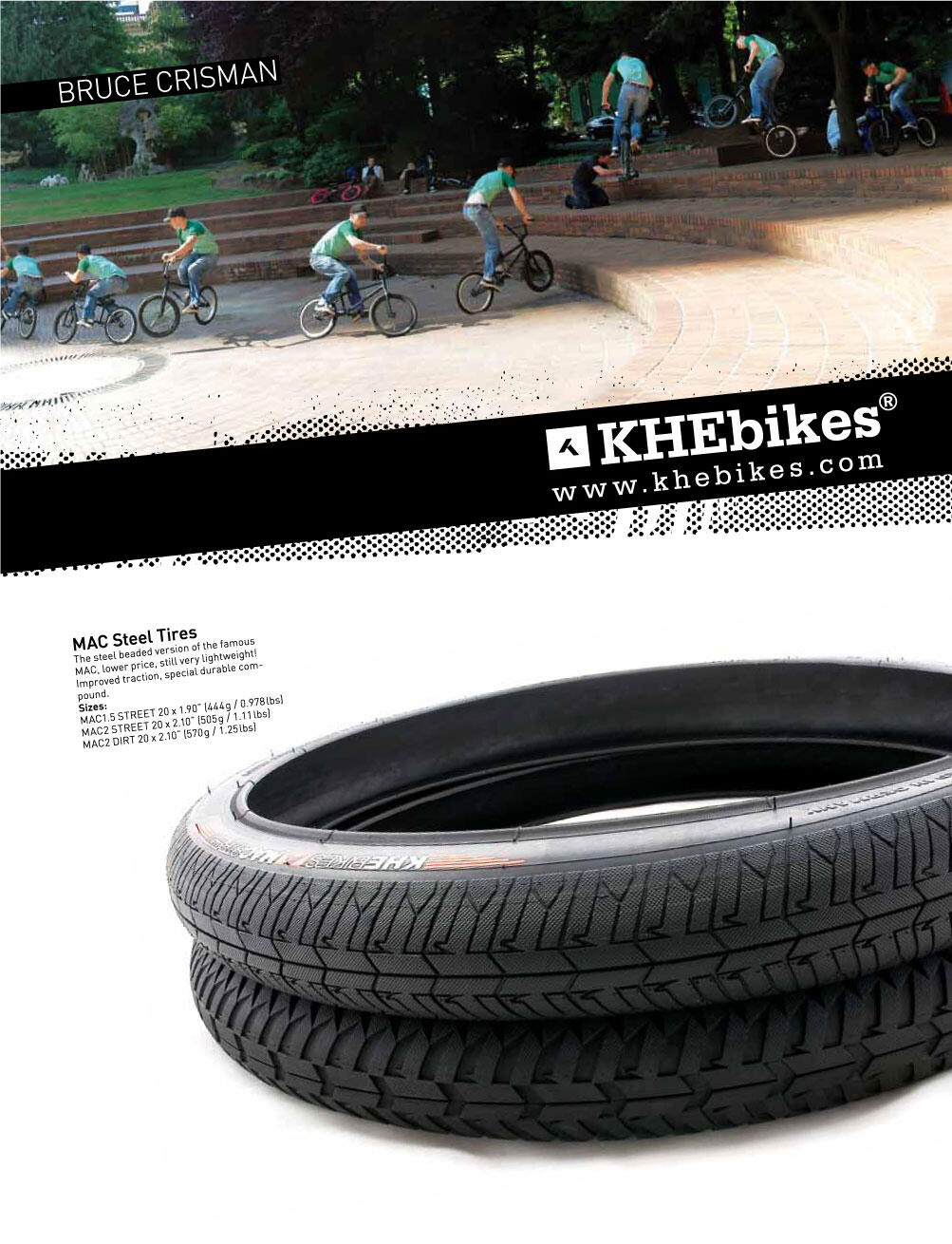 BMX Band MAC2+ PARK/STREET Zwart 20 x 2,30 inch KHEBIKES 4/4
