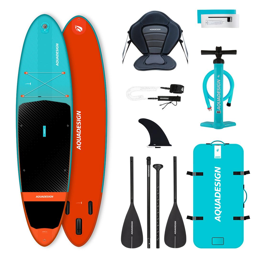 AQUADESIGN Aufblasbares SUP/Kajak-Paket (bis 140 kg) – Django 10'8