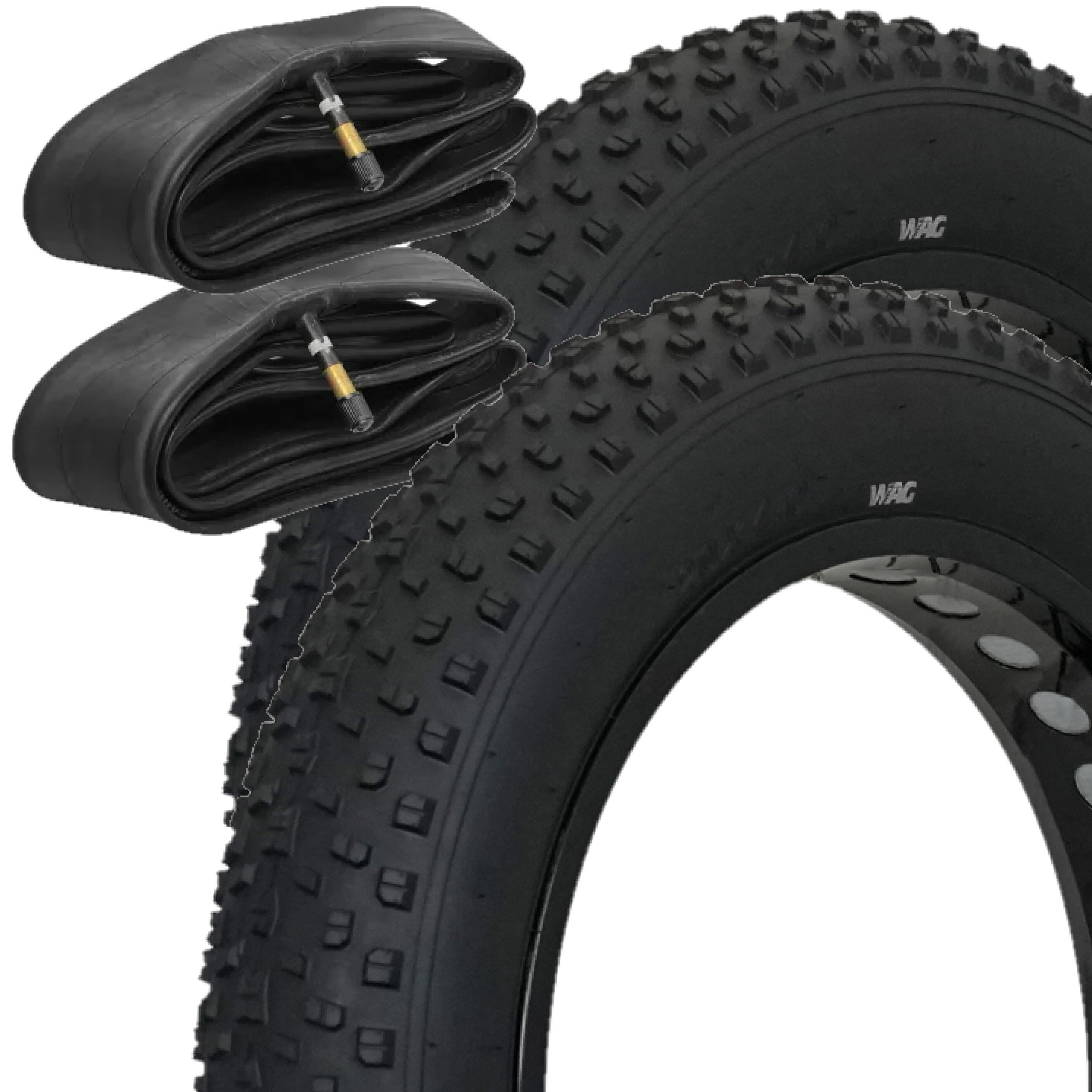 Par (2 unidades) pneu de ciclismo com tacos grossos - 20 x 4,00 com câmara de ar