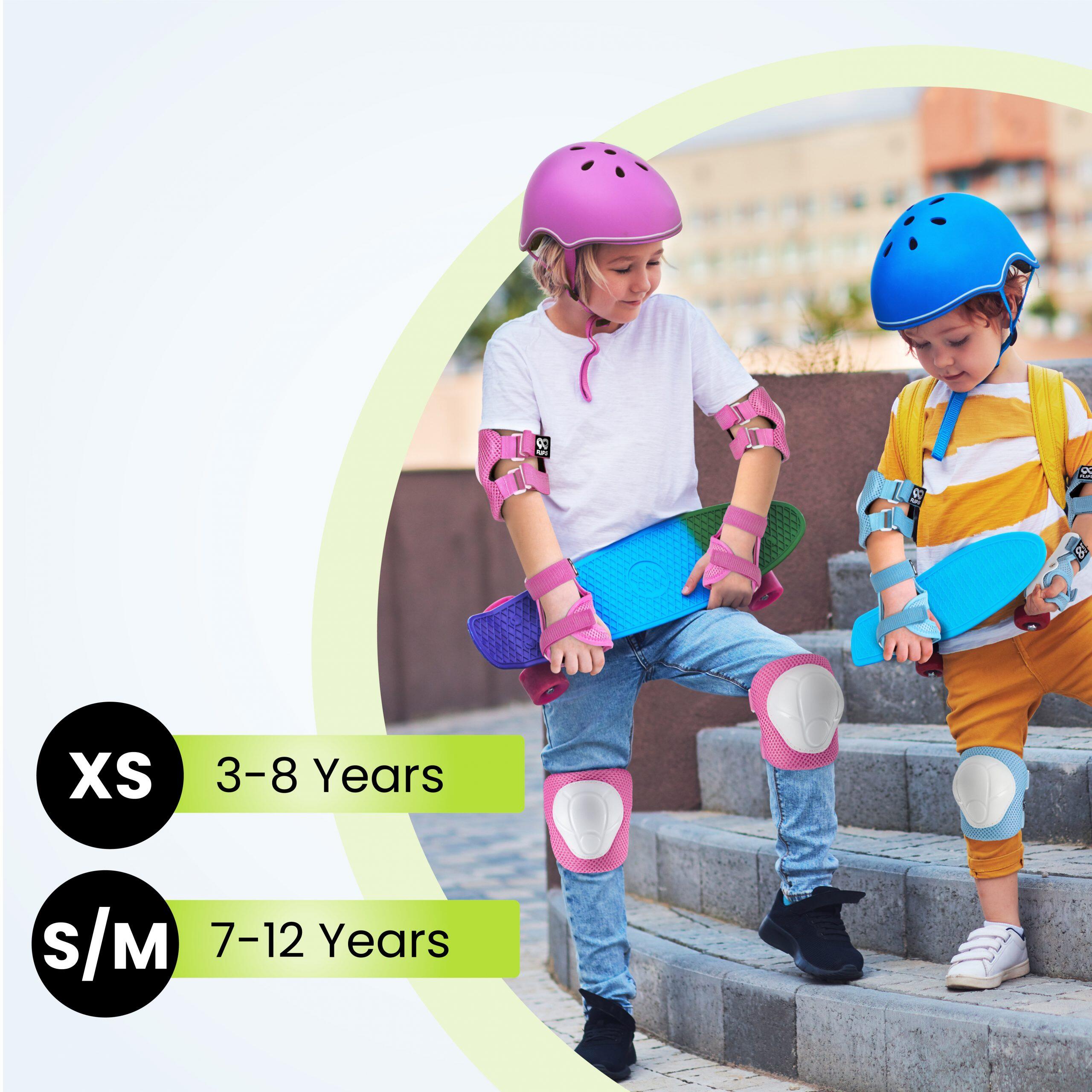 Protezioni Regolabili Monopattino Set Protezioni Pattini LIAILA - 6 Pezzi Per Bambini 3-12 Anni, Ginocchiere E Gomitiere Regolabili Protezioni Sportive Bambini