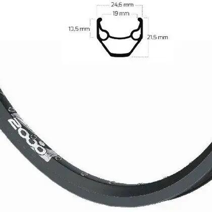Rigida Ryde ZAC2000 28 (622) Aluminium Rim — 36-Hole, 22 mm Height, Black.