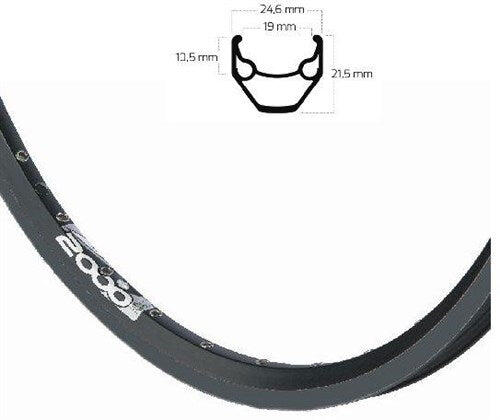 Rigida Ryde ZAC2000 Cerchio 28 (622) 36 fori nero.