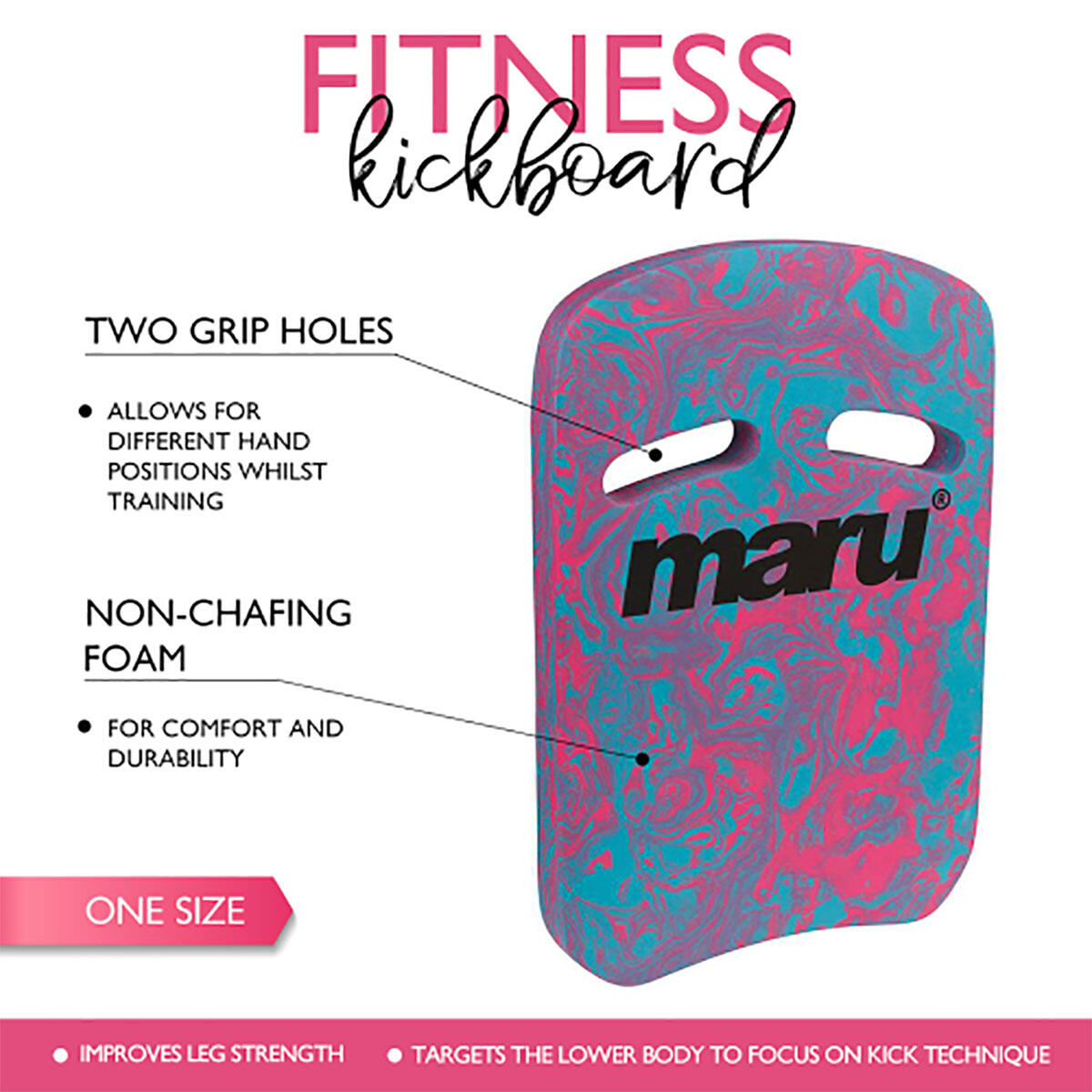 Prancha de Patins Maru Swirl Two Grip - Azul/Rosa 4/5