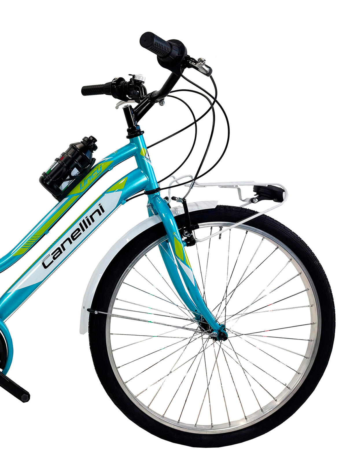 Kinderfahrrad MTB Canellini LINCY 26" - Hellblau/Grün 3/3