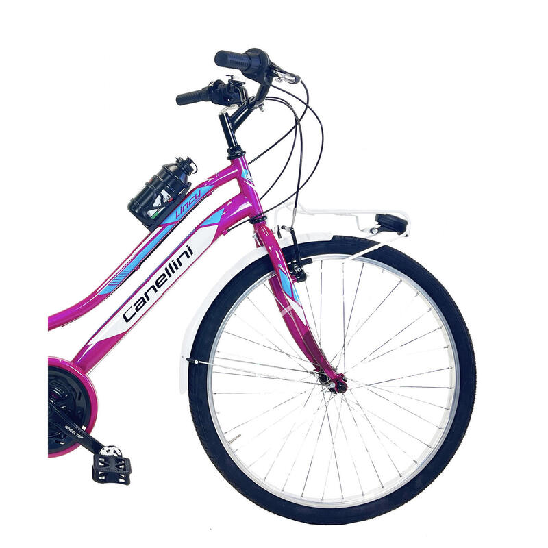 Bicicletă pentru fete Canellini LINCY 26" - Fucsia/Bleu