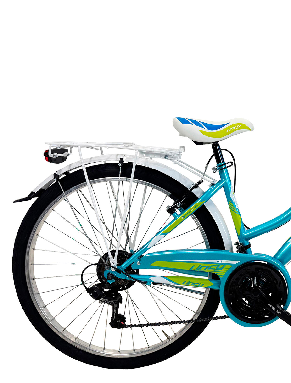 Kinderfahrrad MTB Canellini LINCY 26" - Hellblau/Grün 2/3