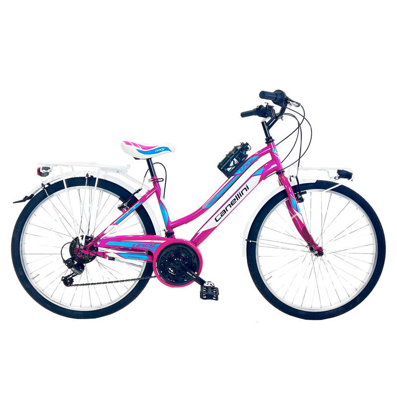 Vélo de fille VTT Canellini LINCY 26" - Fuchsia/Bleu