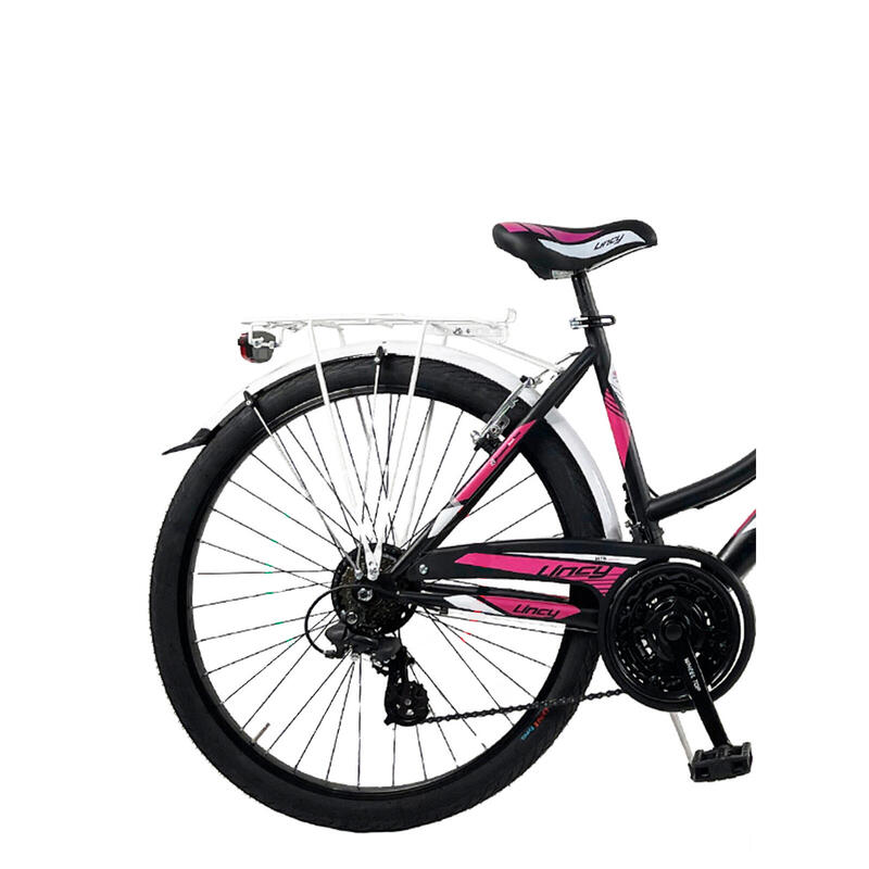 Bicicletă pentru fete Canellini LINCY 26" - Negru/Fucsia