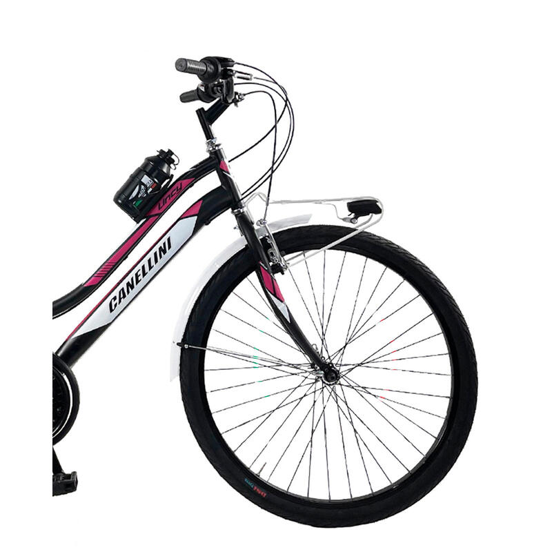 Bicicletă pentru fete Canellini LINCY 26" - Negru/Fucsia