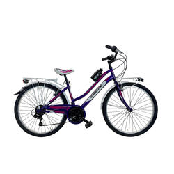 Vélo de fille VTT Canellini LINCY 26" - Noir/Fuchsia