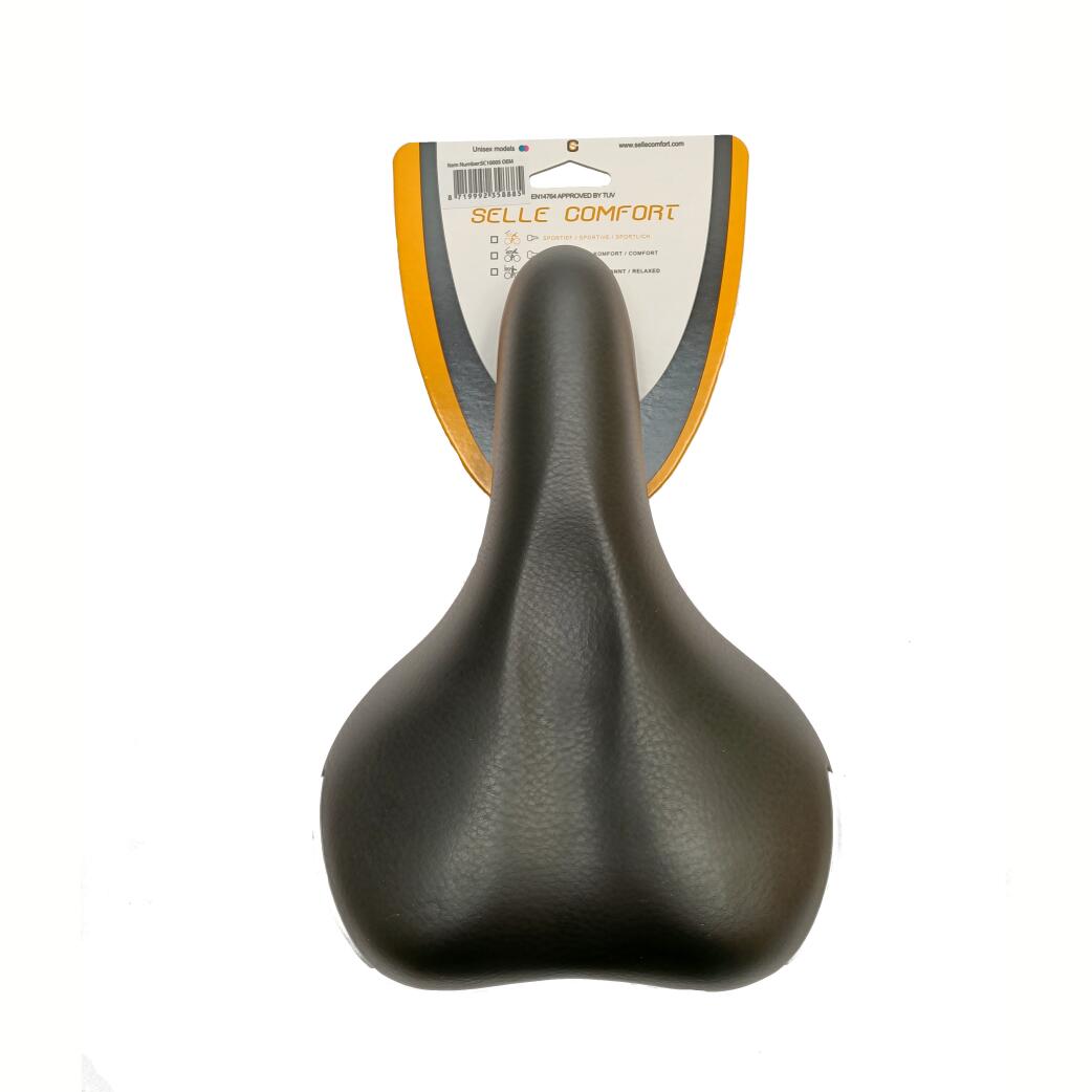 SELLE COMFORT Sella Selle Comfort Ride nera con paraurti bianchi.