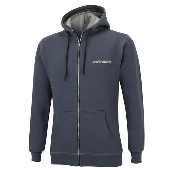 Winter Sweatshirt Crew Team Pro mit Kapuze und Full Zip Dunkelgrau