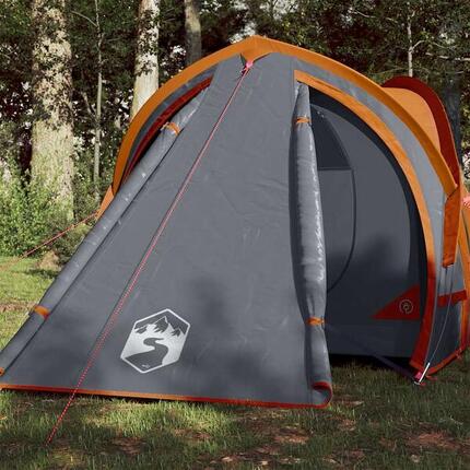 Vidaxl 2-Personen Dome Zelt - Wasserdicht Grau und Orange