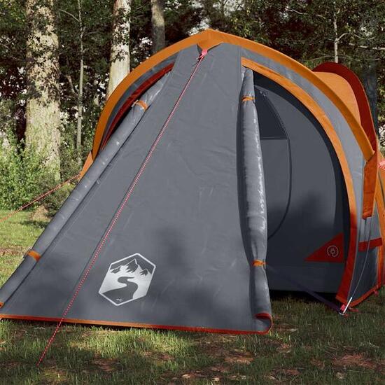 Vidaxl 2-Personen Dome Zelt - Wasserdicht Grau und Orange