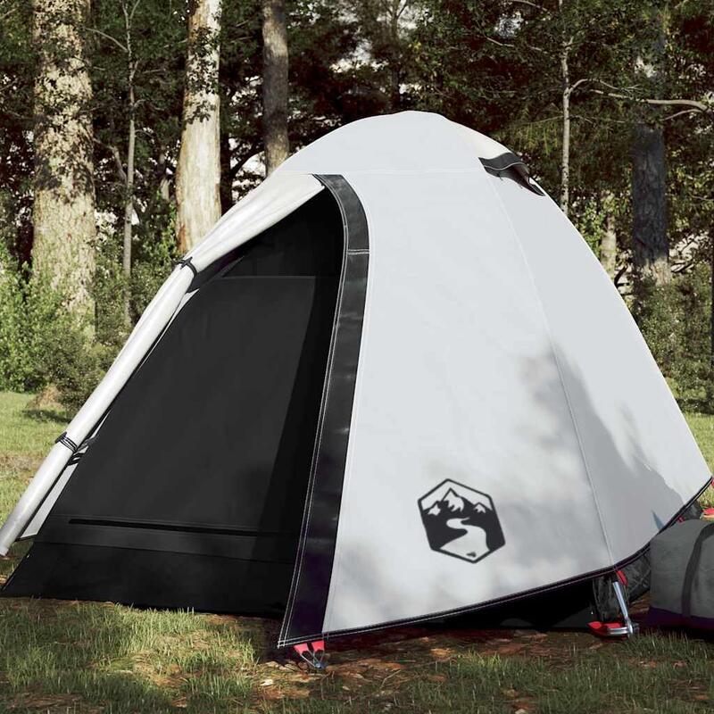 VidaXL Tente Dôme 2 Personnes - Tissu Imperméable et Occultant Blanc