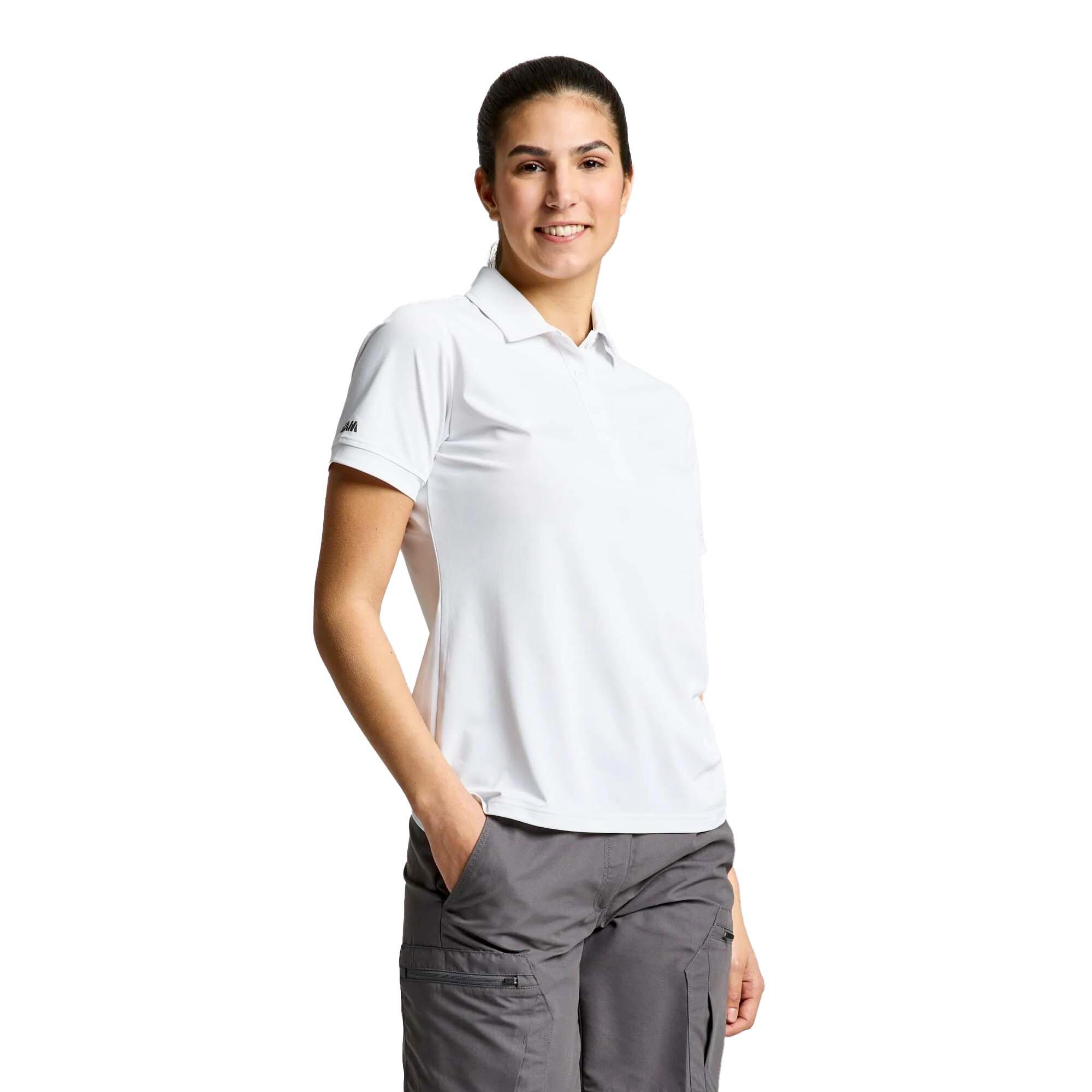Slam - Slam Ws Tech Pique Polo Ss Femme - Polo Manches Courtes - Blanc - S - Decathlon