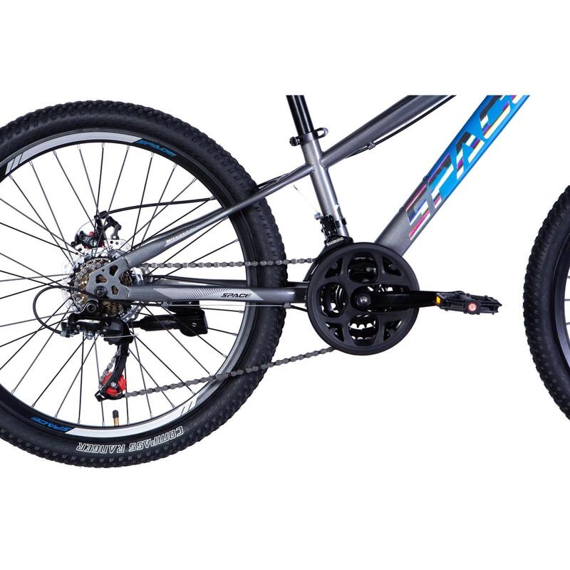 Bicicleta copii Mercury Aluminiu, 24″, 130-160 cm, 21 viteze, Albastru/Gri