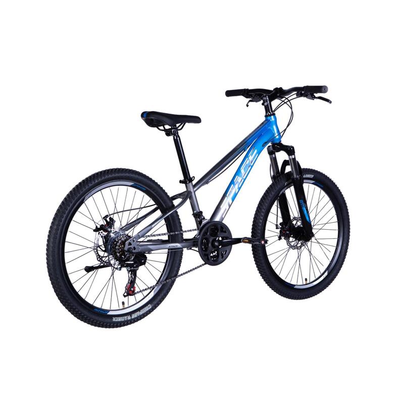 Bicicleta copii Mercury Aluminiu, 24″, 130-160 cm, 21 viteze, Albastru/Gri