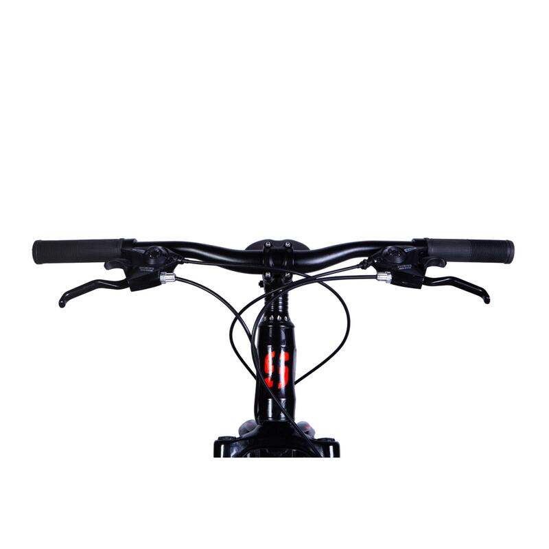 Bicicleta copii Mercury Aluminiu, 24″, 130-160 cm, 21 viteze, Negru/Roşu