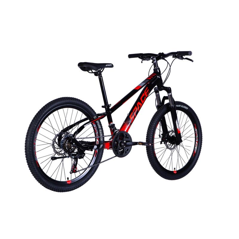 Bicicleta copii Mercury Aluminiu, 24″, 130-160 cm, 21 viteze, Negru/Roşu