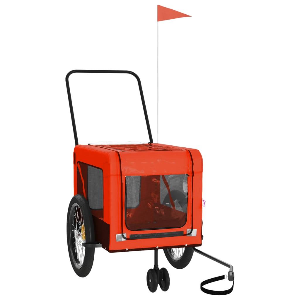 Remorque à vélo pour chiens Vidaxl en tissu Oxford et fer 4/4